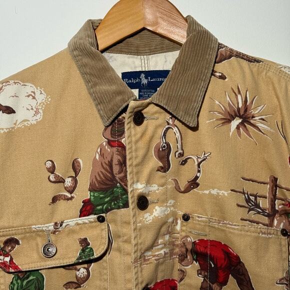 Ralph Lauren Beige Western cowboy Print Jacket - Picture 3 of 13